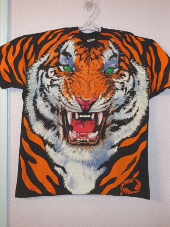 Liquid Blue Other - Vtg 1995 Liquid Blue Tiger T-Shirt XL John Connell Art AOP Single Stitch USA 90s
